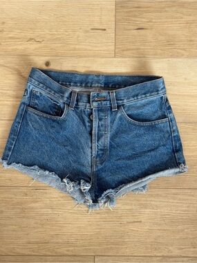 Brandy Melville Dark Blue Distressed Denim Cutoff Shorts